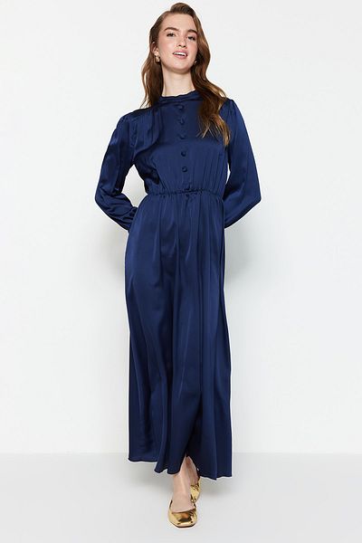 Trendyol Modest Evening Dress - Blue - Skater