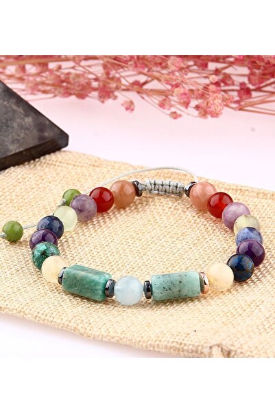 OSMANLI DOĞAL TAŞ Certified Natural Stone Bracelet - Citrine-agate-amazonite-...
