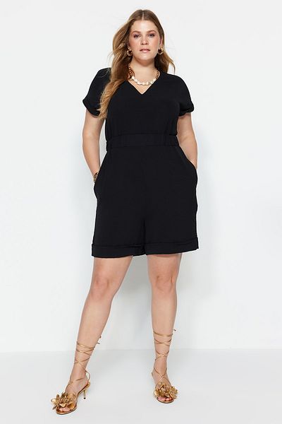 Trendyol Curve Plus Size Jumpsuit - Black - Relaxed fit