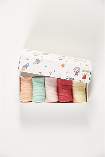 Forwena Baby Socks 5'li Kutulu Bebek Renkli Pamuklu Lastiksiz Dikişsiz Soket ...