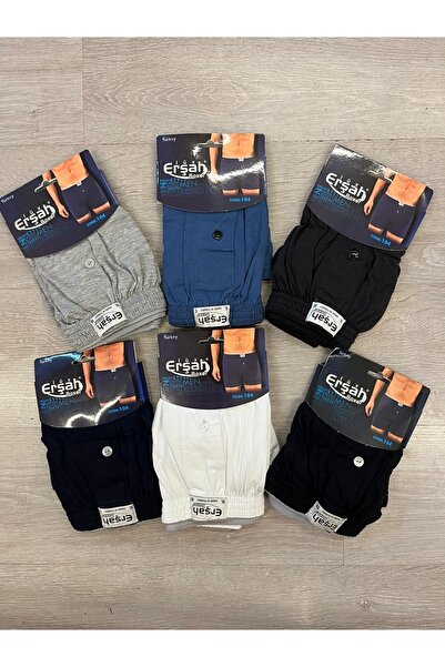 ERŞAH Erkek Karışık Penye Düğmeli 6'lı Boxer