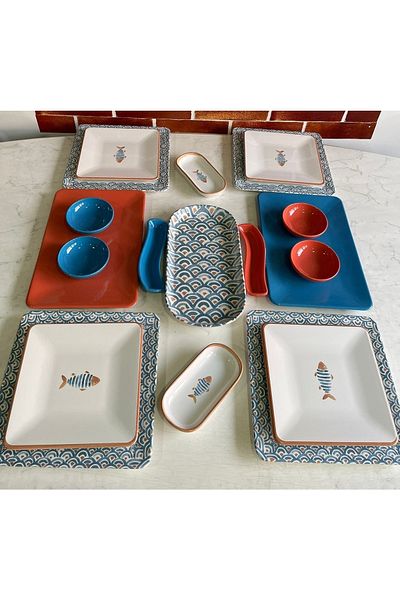 Keramika 19 Piece Koi Breakfast Set for 4 People
