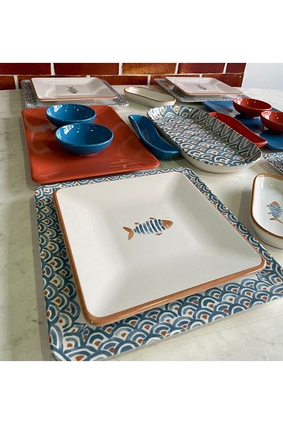 Keramika 19 Piece Koi Breakfast Set for 4 People