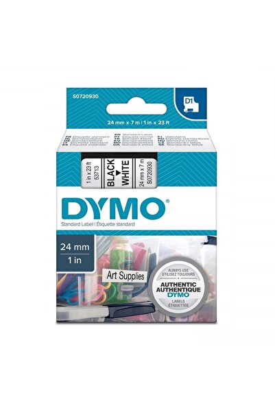 Dymo S0720930 D1 Yedek Şerit, 24 Mm X 7 Metre Beyaz- Siyah (53713)