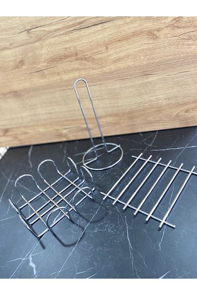 Metallica Concept 3-Piece Trivet Set Chrome Napkin Holder Towel Holder Set