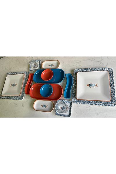 Keramika 16 Piece Koi Breakfast Set for 2 People