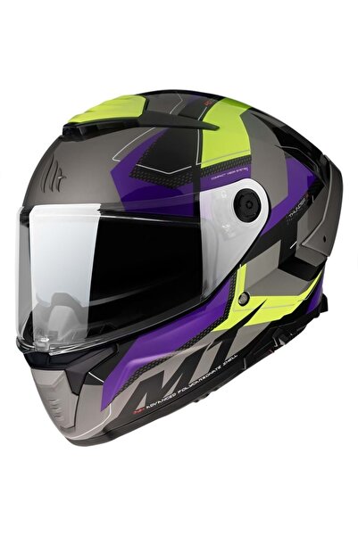 MT Kask Thunder 4 Sv uyumlu  B2 Güneş Vizörlü Motosiklet Kaskı Parlak Gri