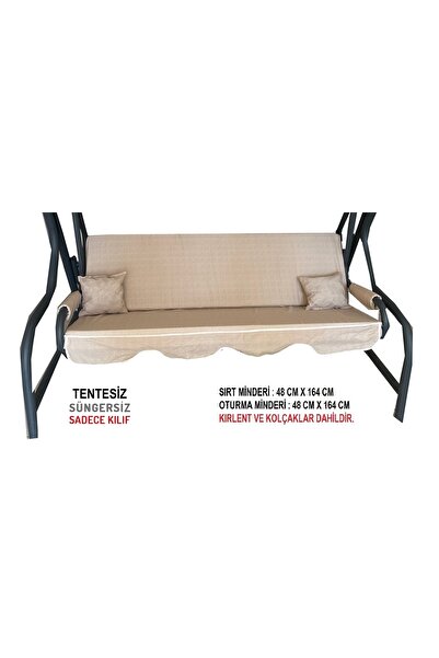 Vip Home Concept Market Ürünleri Süngersiz(tentesiz)salıncak Minder Seti 3 Kişilik Kılıf-krem