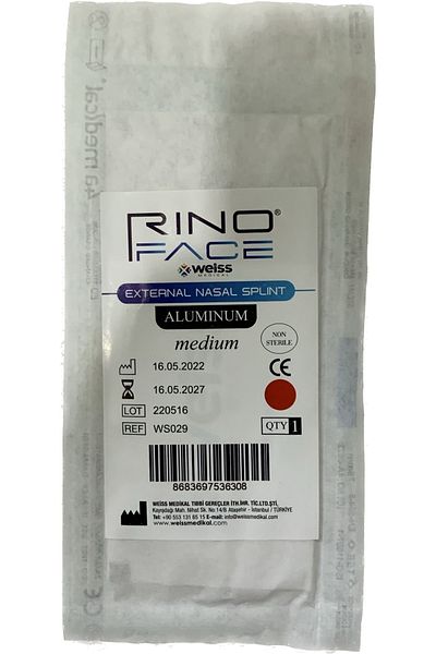 RINOface Rıno External Nasal Splınt Thermal Nasal Plaster-splint Aluminum Medium - red