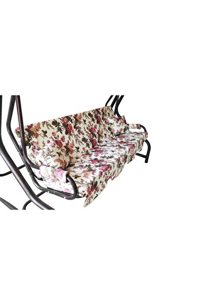 Vip Home Concept Süngersiz(tentesiz)salıncak Minder Seti 3 Kişilik Kılıf-ingiliz Gülü