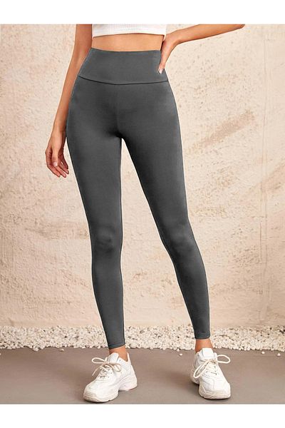 Fancy&Dancy Women's Smoke Colored High Waist Diving Fabric Leggings