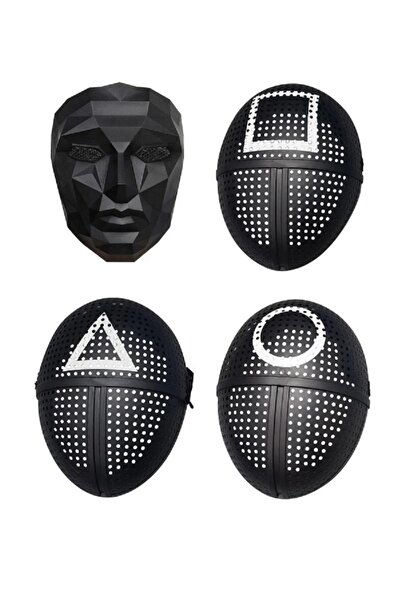 GRATELL Squıd Game Maske Seti ( 4'ü Bir Arada )