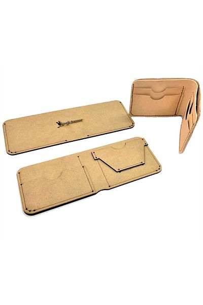 Foottab Ipekbazaar Hobby Classic Horizontal Leather Wallet Template 4 Piece Mold Ib02