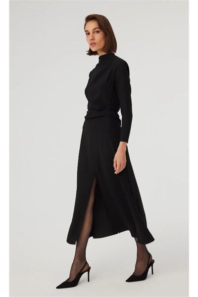 Exquise - Dik Yakalı Midi Boy Elbise