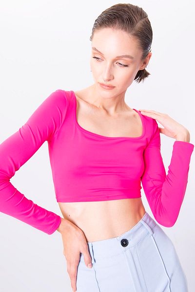 Quzu Square Collar Detailed Crop Bodysuit