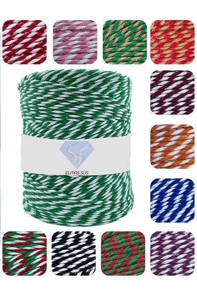 E Elmas Two Color Packing Rope Green (2-3mm-200gr-200 M)
