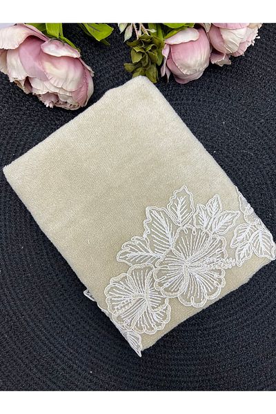 Çeyiz Bahçesi Πετσέτα χεριών και προσώπου Nil French Laced Velvet 50/90cm