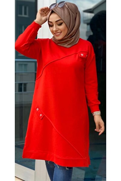 Ebrarengiz Moda Kuş Gözü Tunik Turuncu