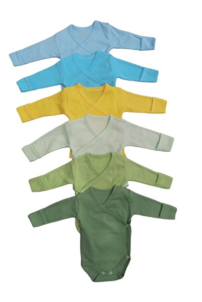 bebedino Long Sleeved Double Breasted Badi with Gloves and Snaps (Pack of 6) ...
