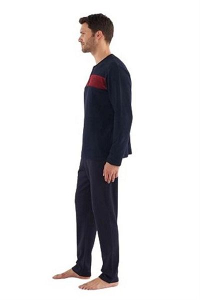 Mod Collection Thessaloniki Fabric Winter Men's Pajamas Set with Placket