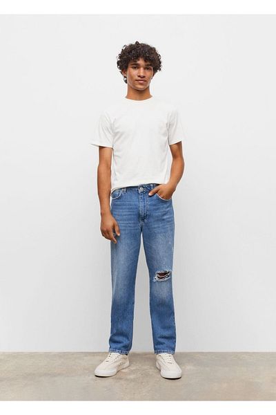 Mango Teen Διακοσμητικό τζιν με λεπτομερή κανονική εφαρμογή