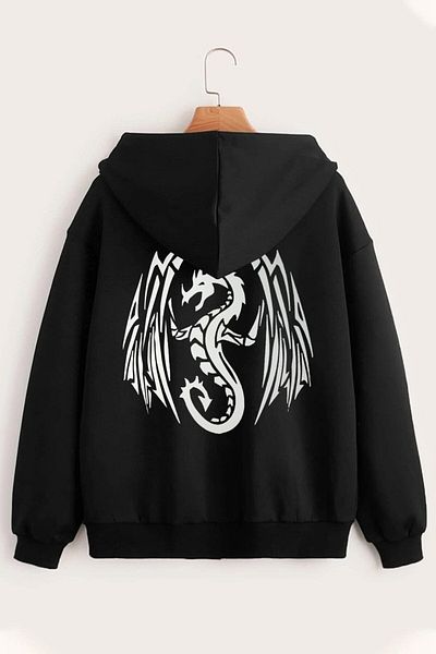 mw memowear Ζακέτα Unisex 2ip Raster Winter Dragon Reflector Print Oversize