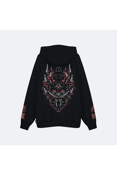 Shout Υπερμεγέθη Ιαπωνική Oni Unisex Hoodie