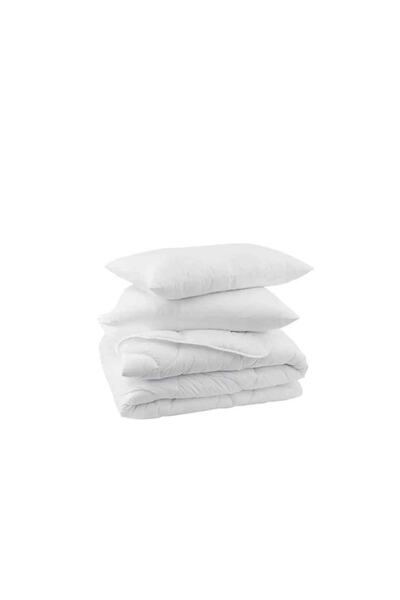 OZANHOM Double White Silicone Quilt and 2 800gr Pillows