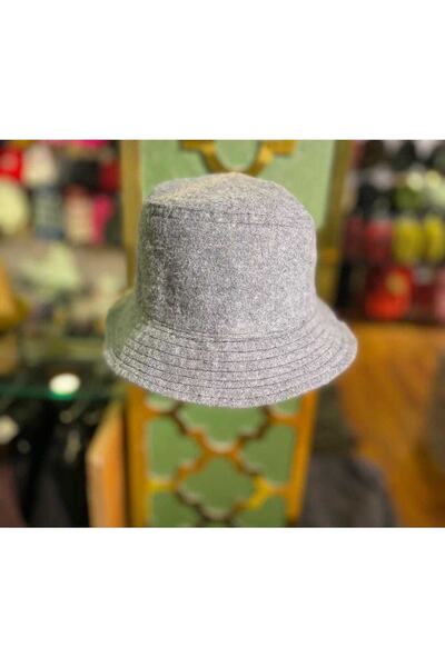 salarticaret Unısex Kaşe Gri Bucket Kova Şapka