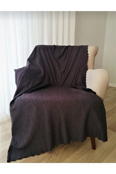 POYRAZ Ash Dark Smoked Non-Slip Double Sided Use Mat Chenille Sofa Sofa Bed Cover