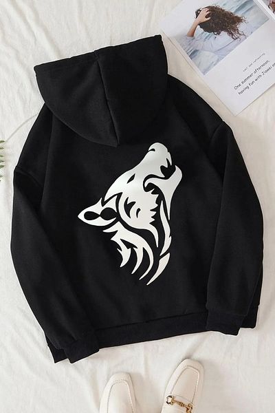 mw memowear Ζακέτα Unisex 2ip Raster Winter Howling Wolf Reflector Print Oversize
