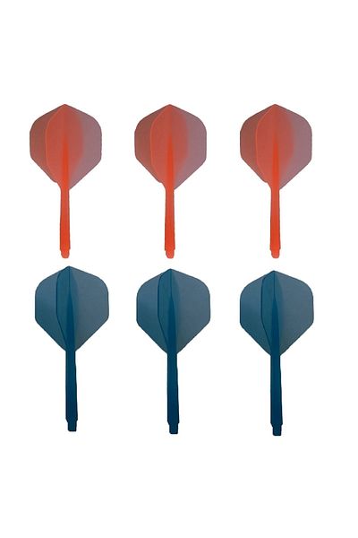 DARTSAN Set of 2 Neon Integrated Darts Shaft-shaft Wings SetBlue-orange