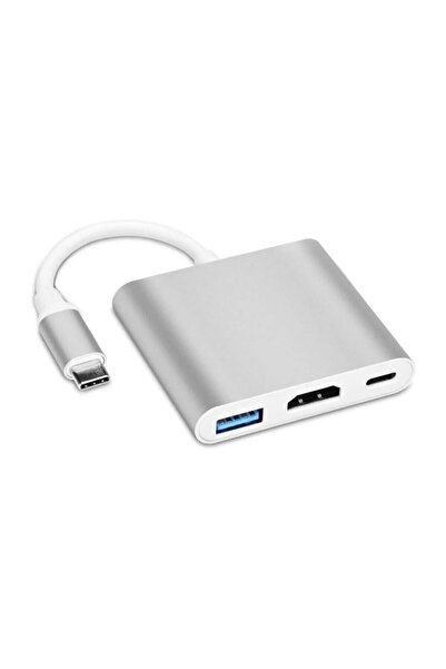 Anunnaki 4k Type-c Hdmı Görüntü Aktarım Kablosu Şarj Girişli Usb Hub 3.0