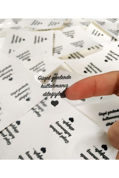 JOVÖ ÇİKOLATA Transparent Sticker, Wishing You to Use It in Good Days, 70 Pieces 4 cm