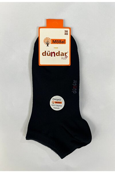 Dündar Unisex Lacivert Modal 3'lü Dikişsiz Patik Çorap