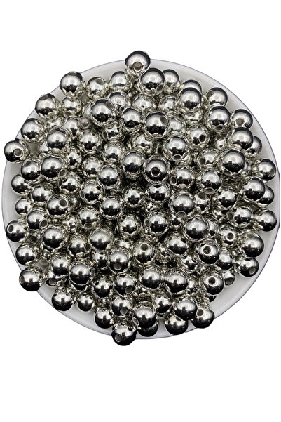 Hedef Bijuteri 10mm Gümüş-nikel Renk Ccb Metalize Metal Görünümlü Plastik Bon...