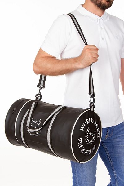 LOOP DESIGN Geantă sport unisex Black Cylinder, geantă de umăr