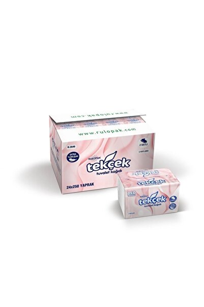 Rulopak Tekçek Tuvalet Kağıdı 2 Katlı 250 Yaprak 24'lü Paket