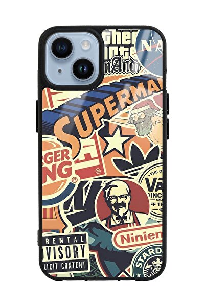 Spoyi Iphone 14 Retro Marka Tasarımlı Glossy Telefon Kılıfı