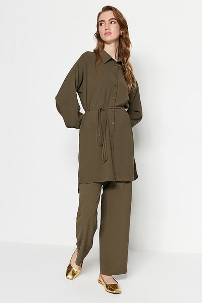 Trendyol Modest Two-Piece Set - Khaki - Regular fit