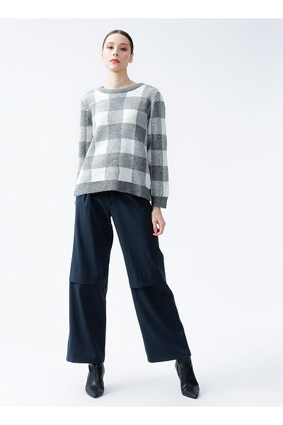 U.S. Polo Assn. Crew Neck Gray Melange Women's Sweater Aster-sk22