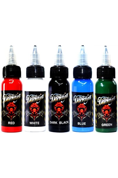 DARKNESS 5 Renk Kalıcı Dövme Boyası Darknes 1 Oz - 30 Ml