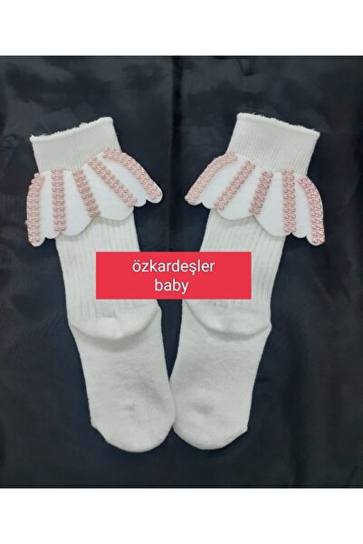 ÖZKARDEŞLER BABY Baby Knee Socks Angel Wings Beaded