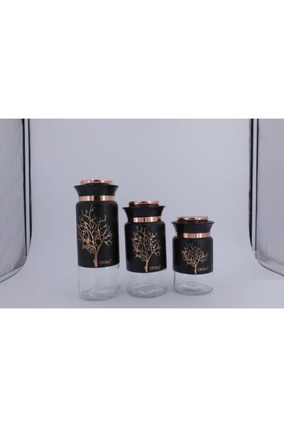 AROW Ağaç Desen 3lü Kavanoz Seti Tr-3742