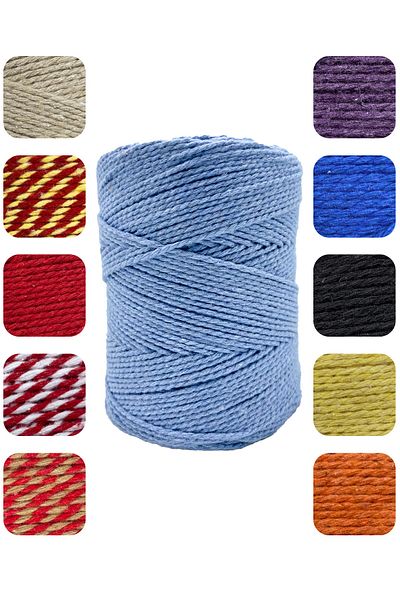 E Elmas Colored Packing Rope Blue (2-3mm-200gr-200m)