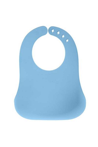 Stephen Joseph Silicone Baby Bib Zoo Blue 6 Months+