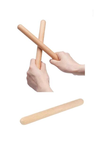 wudie Okul Öncesi Ahşap Ritim Çubuğu 1 Çift 23cm Anaokulu Çocuk Etkinlik Perk...