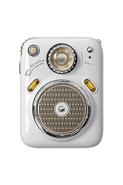 DIVOOM Beetles Fm Radyolu Beyaz Taşınabilir Mini Bluetooth Hoparlör