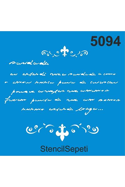 StencilSepeti رسالة مكتوبة بخط اليد - قالب رسم استنسل 50 × 50 سم - بدون إرجاع!