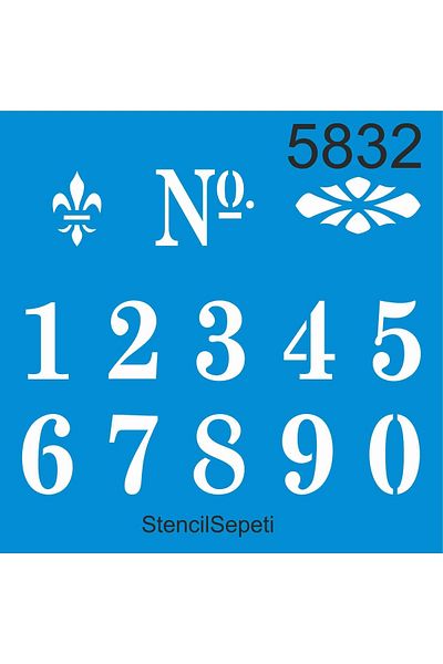 StencilSepeti Numbers - Stencil Painting Template 50x50cm - No Refund!